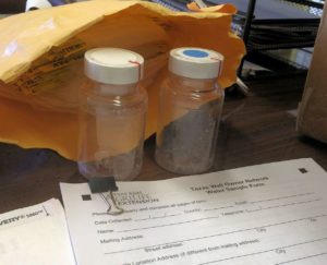 water samples and a form to be filled out