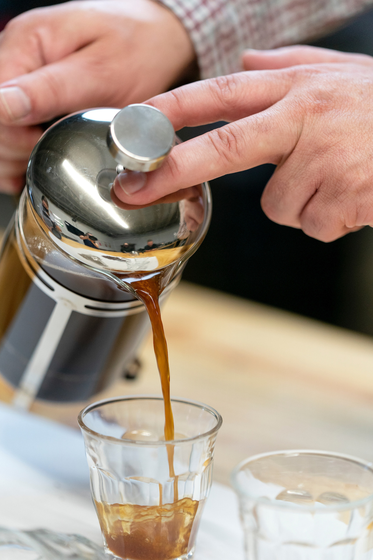 pouring a cup of coffee