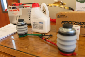 various pesticides sitting on a table