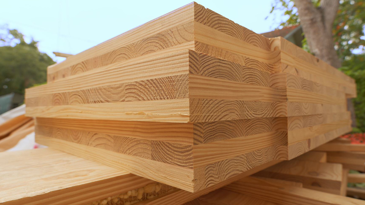 An example of cross-laminated timber